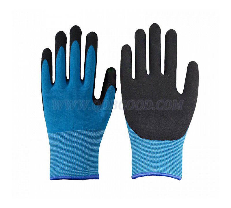 10 gauge cotton shell latex palm coated glove wrinkle finish