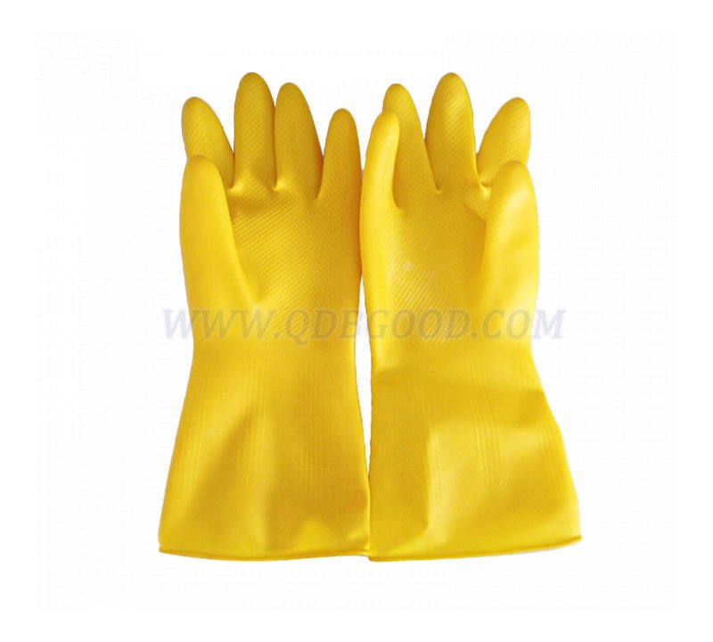 30cm yellow household rubber glove water proof high quality 