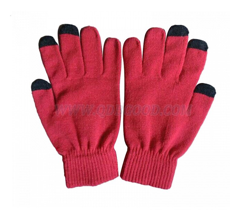 Acrylic knitted touch screen glove three fingers touch screen 