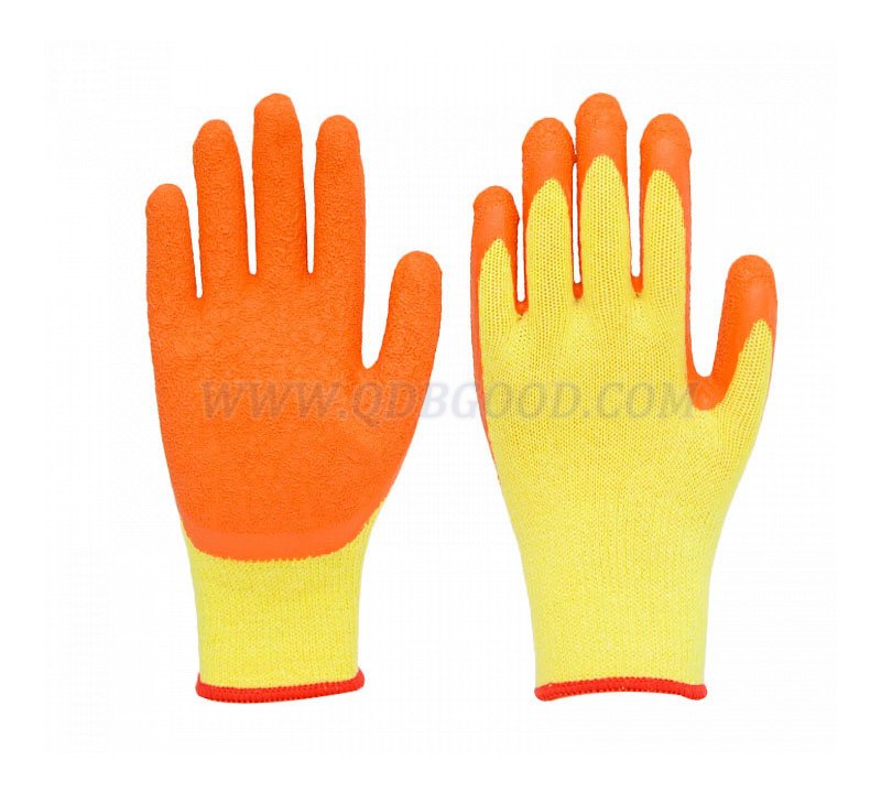 10 gauge cotton shell latex palm coated glove wrinkle finish