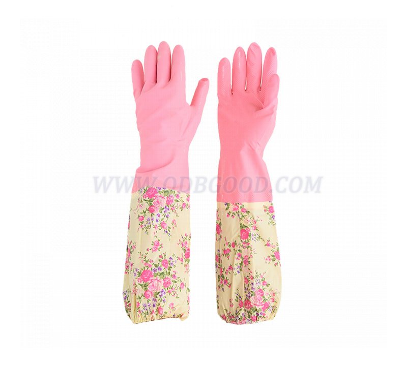 PU splicing sleeve household use rubber glove water proof 