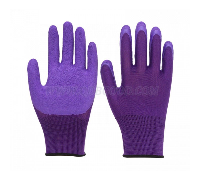 13 gauge polyester shell latex palm coated glove micro foam sandy finish palm