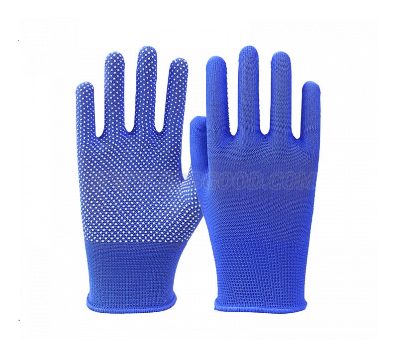 13g polyester shell palm pvc dotted glove 