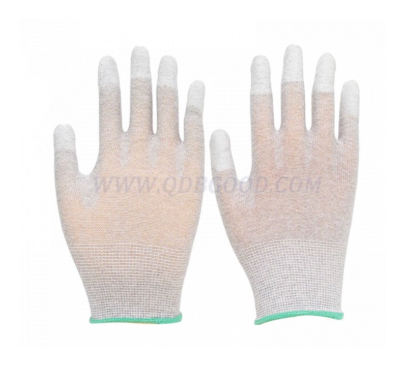 carbon fiber shell pu finger coated glove