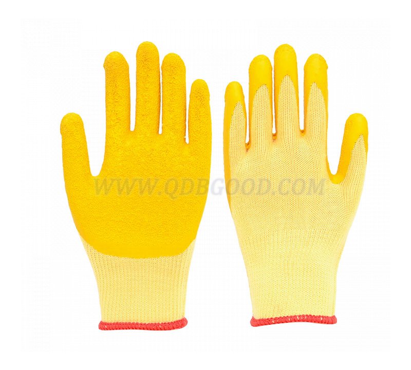 10 gauge cotton shell latex palm coated glove wrinkle finish