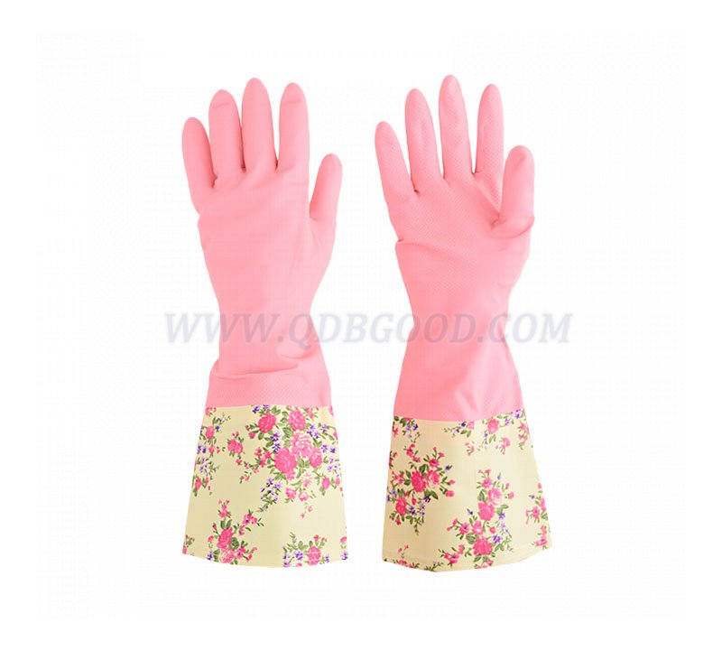 PU splicing sleeve household use rubber glove water proof 