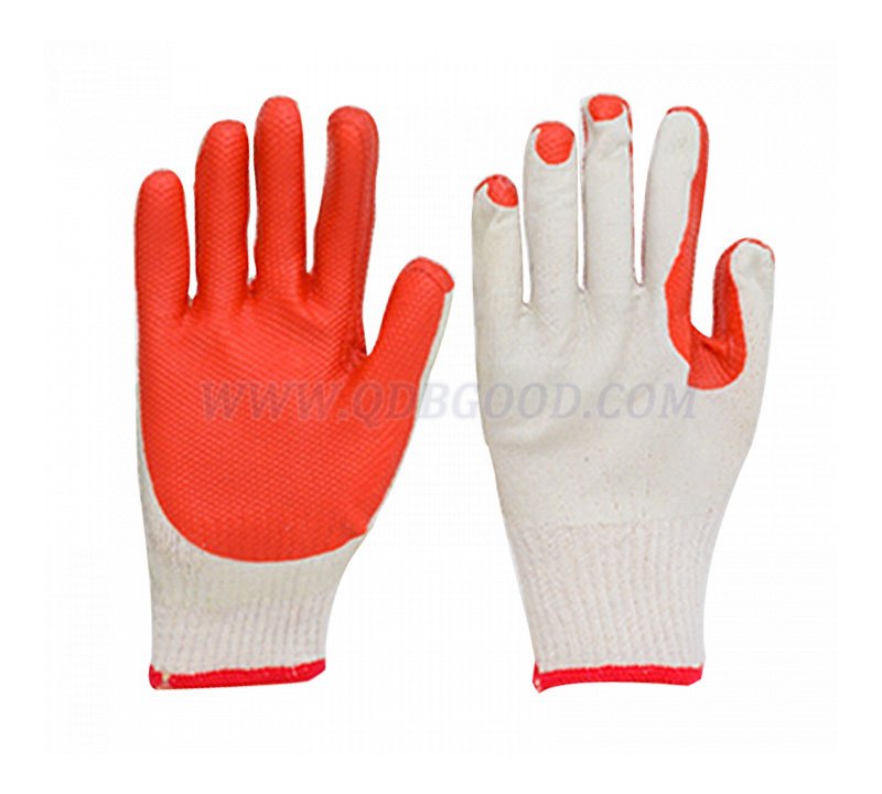 Cotton shell rubber sheet pasted glove