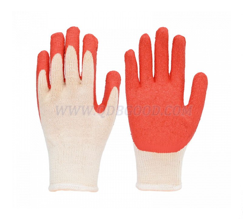 10 gauge cotton shell latex palm coated glove wrinkle finish