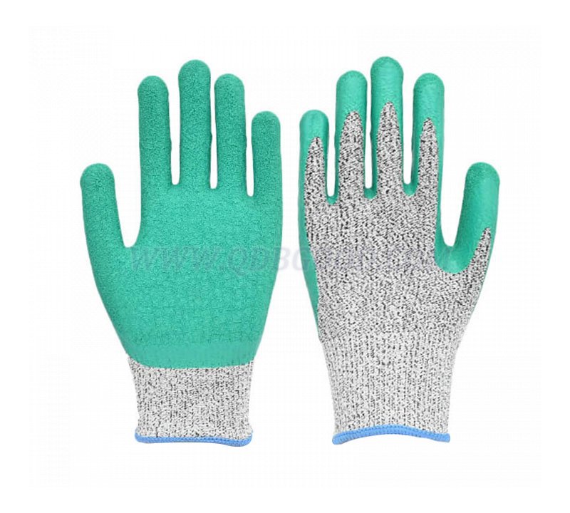 13g Hppe cut resistant glove latex coated wrinkle finish  