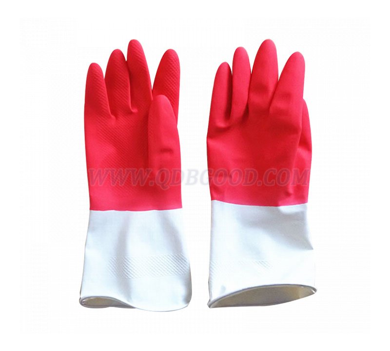 Double color household rubber glove water proof high quality 