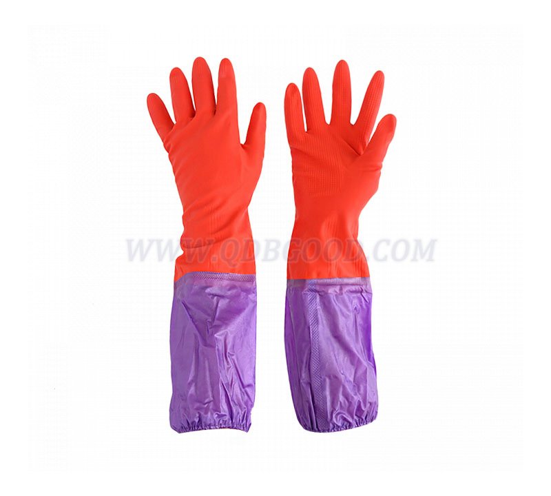 PU splicing sleeve household use rubber glove water proof 