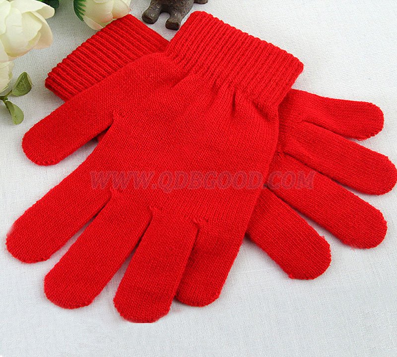 Stretchy warm winter magic glove 100% acrylic knitted glove