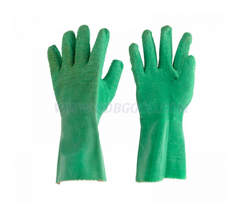 Neoprene chemical glove cotton warm interlock anti-slip wrinkle finish