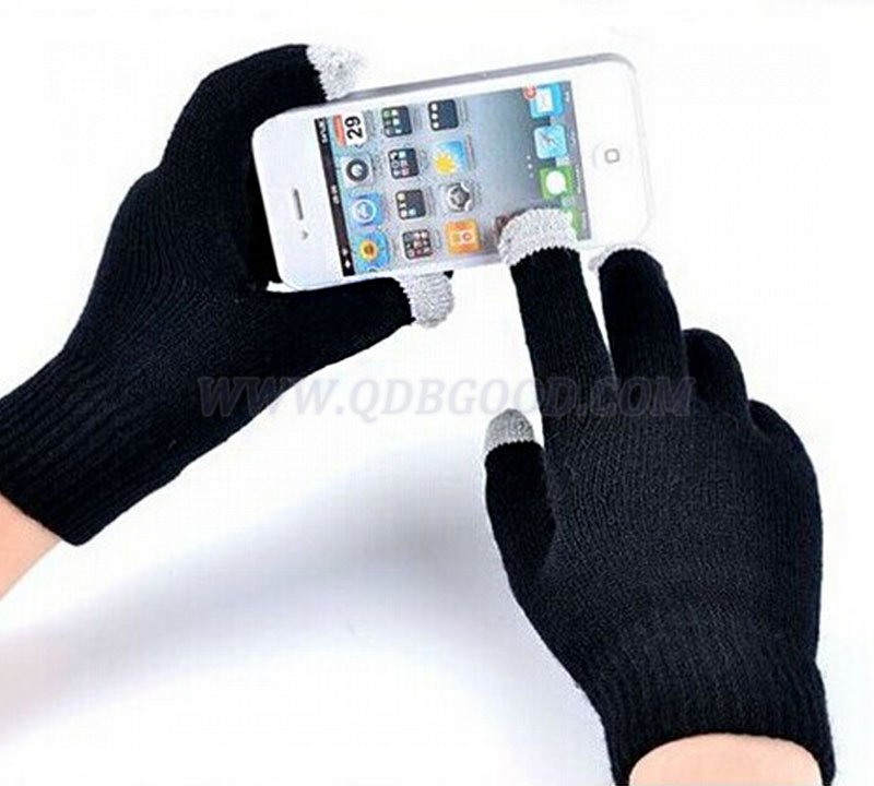 Touch screen glove for smart phone 100% acryic knitted glove