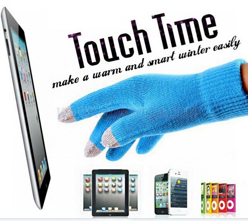 Touch screen glove for smart phone 100% acryic knitted glove