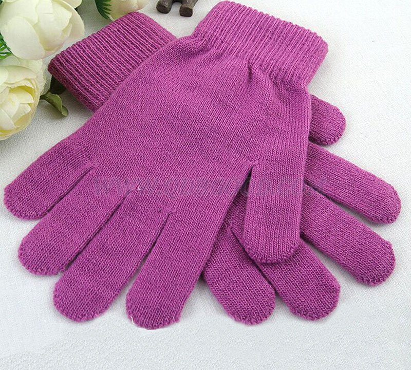 Stretchy warm winter magic glove 100% acrylic knitted glove