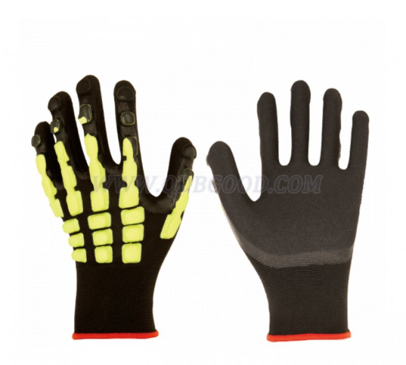 13g polyester shell,anti-impact dots latex micro foamed palm