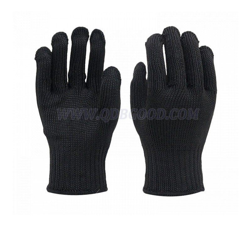 HPPE&Glass fiber knitted cut resistant glove