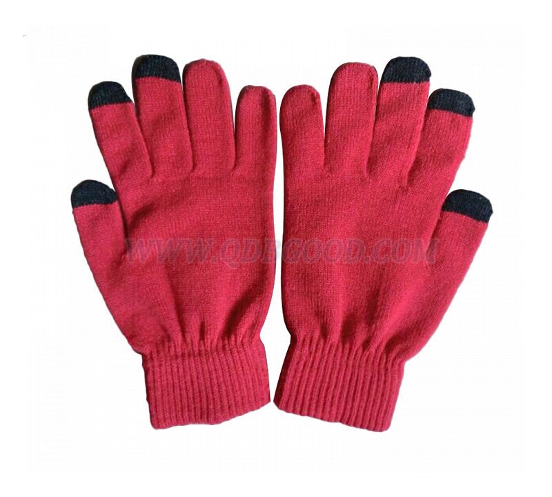 Acrylic knitted touch screen glove