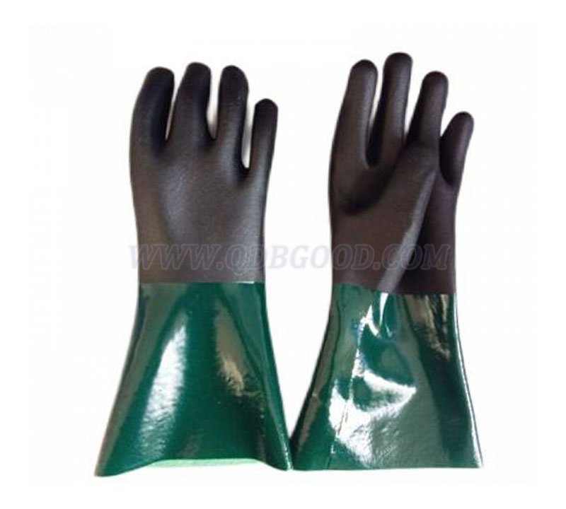 14” PVC double dipped glove open cuff