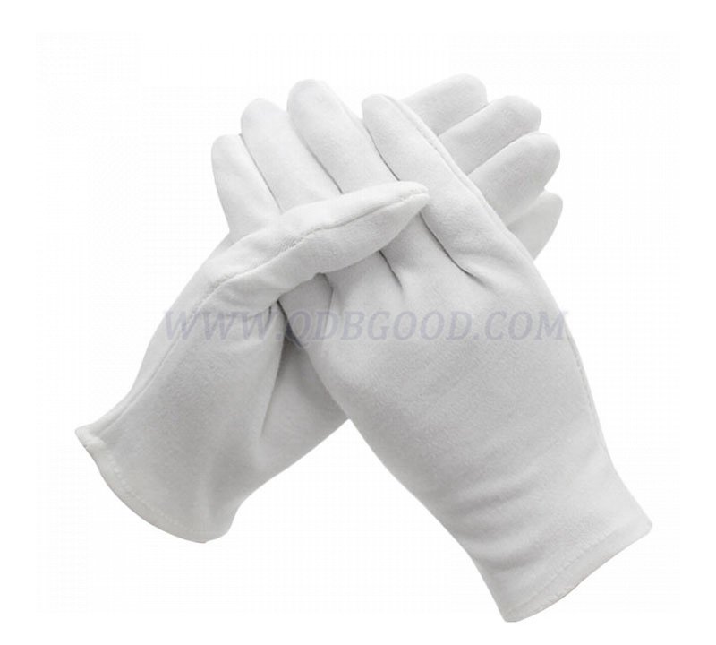 White cotton inspection glove