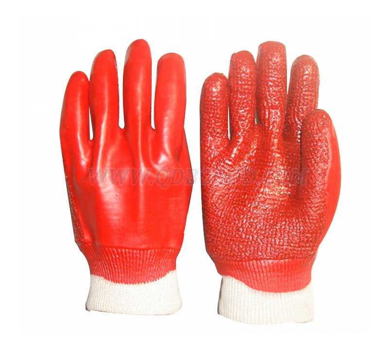 Toweling liner Red PVC coated glove